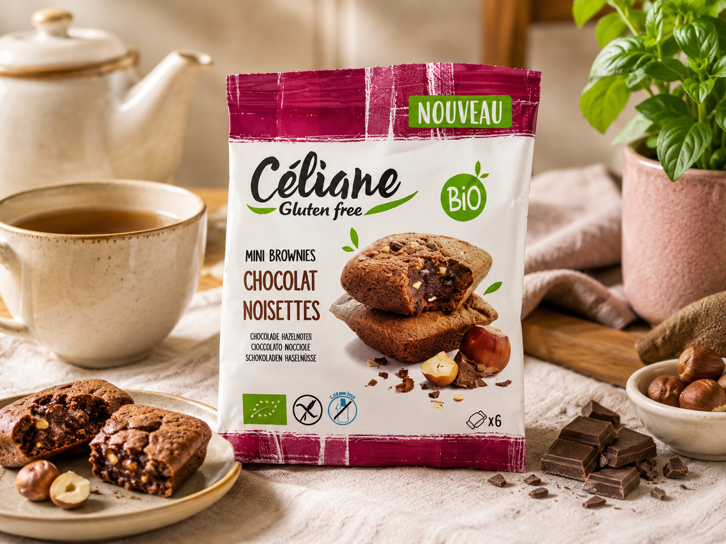 Bezlepkové čokoládové MINI BROWNIES bez laktózy BIO&nbsp;